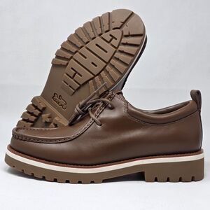 Coach Men's Banks Leather Lace-Up Boots Dark Saddle Brown US Size 7.5 D NEW